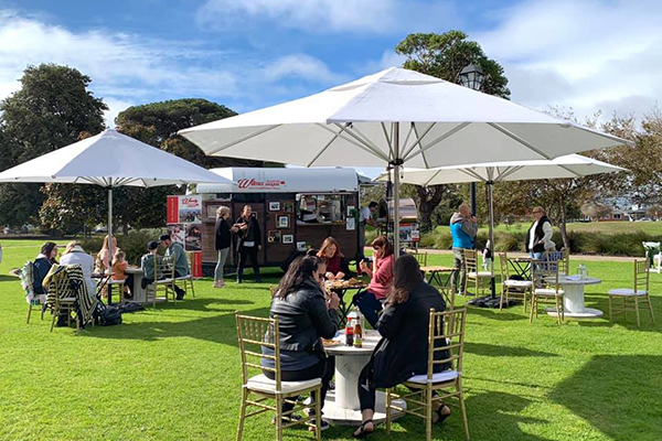 Indoor-outdoor receptions at Glanville Hall